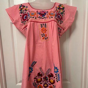 Embroidered Florals in Mexican Style Top/Dress